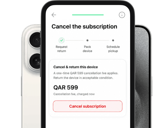 Cancelling a subscription on an iPhone: QAR 599 cancellation fee