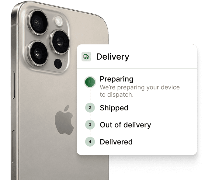The Revio app tracking a delivery from preparing to delivered